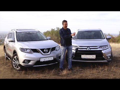 Видео: Тест-драйв Mitsubishi Outlander против Nissan X-Trail (2015)