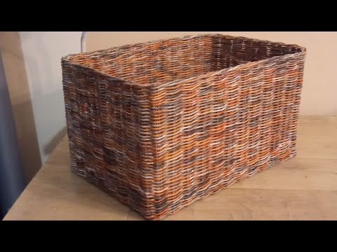 Видео: МК. Большая  коробка "Меланж" из бумажной лозы. Часть 1. #92(1)