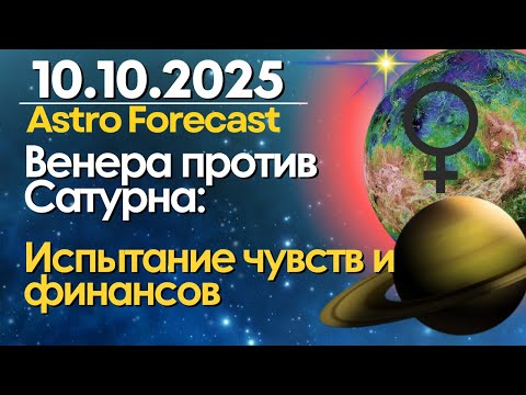 Видео: 10 октября: Испытание чувств и финансов: Венера против Сатурна. Как пройти без потерь?