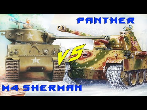 Видео: М4 Шерман против Немецкой Пантеры. Последний бой Пантеры. США против Вермахта