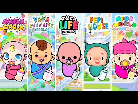 Видео: Ребёнок в Тока Бока vs Avatar World vs Miga World vs Pepi House vs Yoya World | Toca Life World