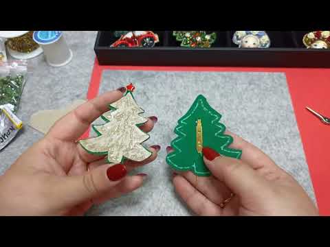 Видео: ВЫШИВАЕМ БРОШЬ | Новогодняя Ёлочка из бисера и кристаллов | МАСТЕР КЛАСС. Часть 2 | Сборка броши