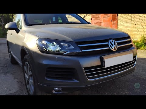 Видео: VW Touareg NF замена стекол + Bi LED