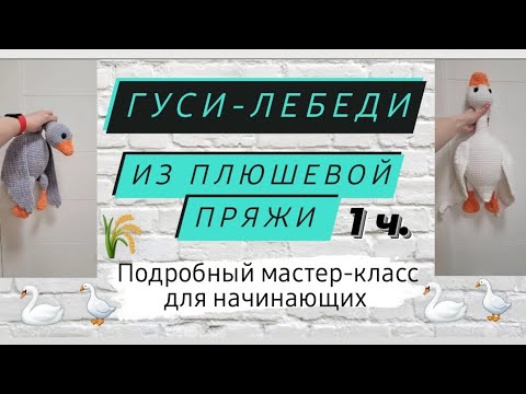 Видео: Гусь - обнимусь крючком ♡ Подробный мастер-класс для начинающих крючком ♡