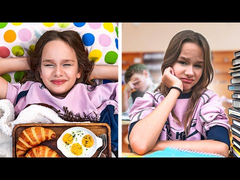 Видео: ДЕНЬ НА КАНИКУЛАХ VS ШКОЛЬНЫЙ ДЕНЬ // EVA mash