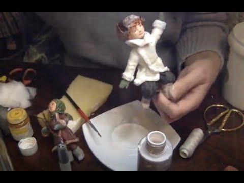 Видео: Ватная елочная игрушка  - 2часть - Девочка и мальчик из ваты