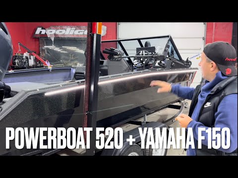 Видео: Лодка Powerboat 520 + Yamaha F150. Версия с кринолинами