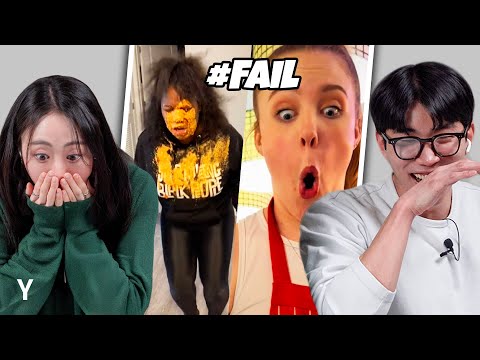 Видео: Корейцы впервые реагируют на TikTok «#Fail» | Y