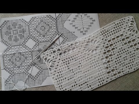 Видео: Топ крючком (филейное вязание). Часть 8. Вяжем образец 20-22 ряды.