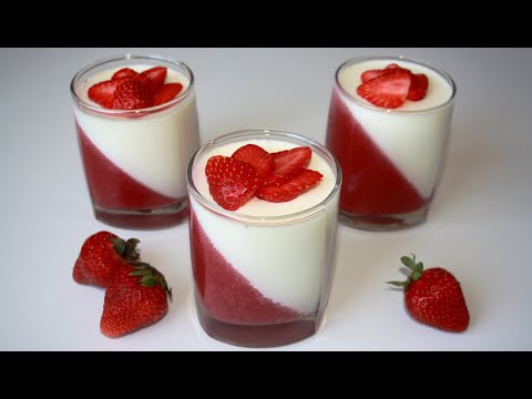 Видео: Панна Котта клубничная! Легкий летний десерт! Strawberry Panna Cotta