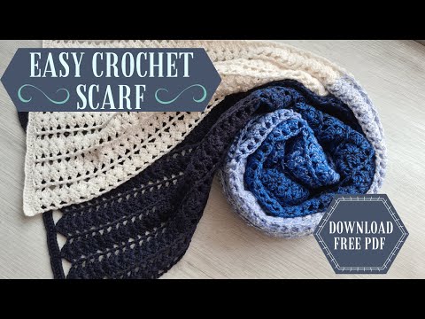 Видео: Как связать простой шарф крючком. Мастер класс по вязанию для начинающих. #zozulechka