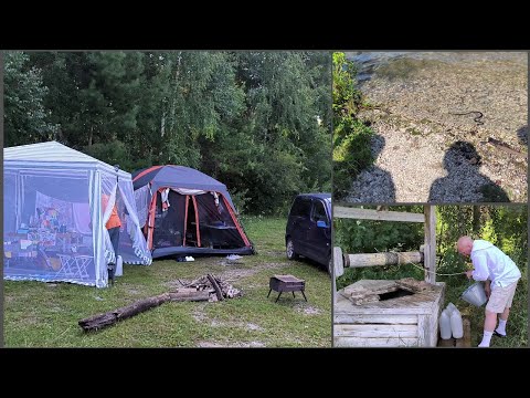 Видео: Палаточный лагерь | Обское Водохранилище Залив | Гадюка по соседству | Часть 2