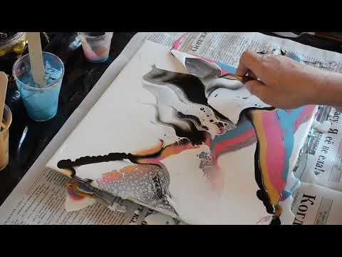 Видео: Как сделать FLUID ART на ДВП/ Акриловая заливка  картина.