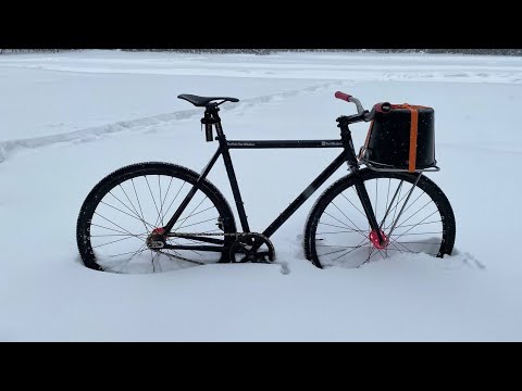 Видео: Fixed Gear winter прокатился с северка до центра через лес.