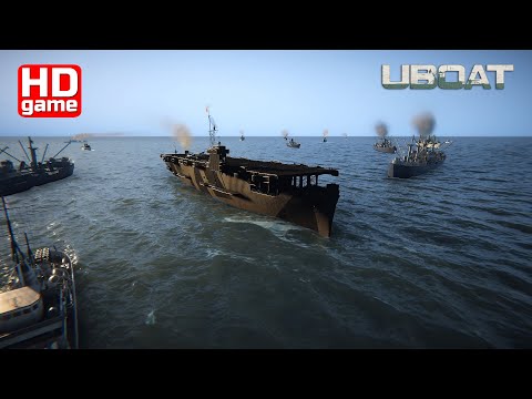 Видео: UBOAT HD #70 Кампания U-292: Croatan - Bogue-class Escort carrier, Sunday, February 1, 1942