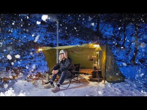 Видео: 1 ночь 2 дня только в 1 заснеженной горе | С дровяной печью