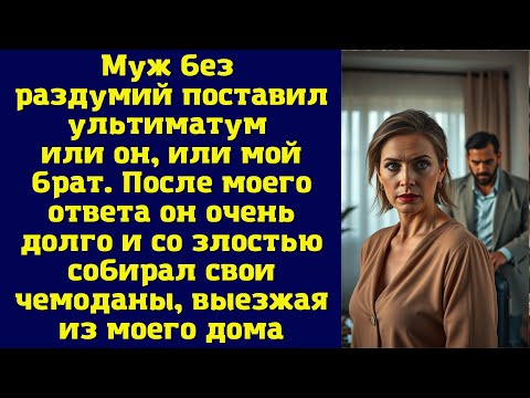 Видео: Муж без раздумий поставил ультиматум: или он, или мой брат. После моего ответа он очень долго
