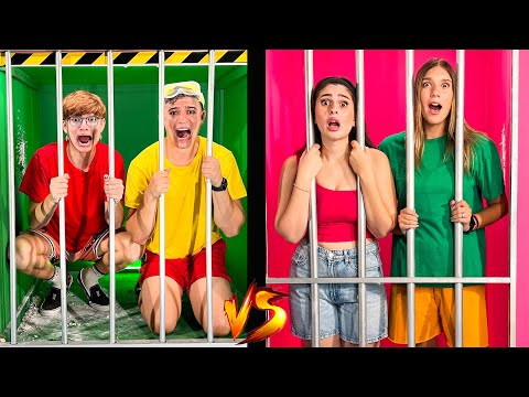 Видео: Маленькая vs ГИГАНТСКАЯ Тюрьма ! **МАЛЬЧИКИ vs ДЕВОЧКИ**