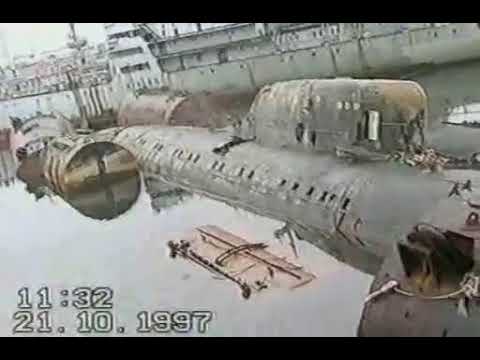 Видео: подъем затонувшей атомной подводной лодки пр. 670 скат камчатка 1997г Автор видео Александр Шкребка