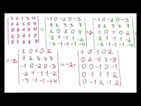 Видео: Определитель 5 порядка приводим к треугольному виду