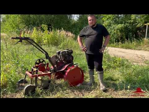 Видео: Картофелекопалка грохотная ККВ и мотоблок Ока