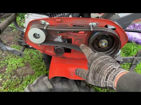 Видео: Натяжка регулировка ремней мотоблока нашёл лишний звук
