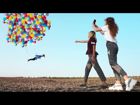 Видео: КИРИЛЛ УЛЕТЕЛ НА ВОЗДУШНЫХ ШАРИКАХ!!!