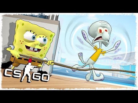 Видео: СПАНЧ БОБ ТРОЛЛЬ vs СКВИДВАРД МАНЬЯК В CS:GO!!!