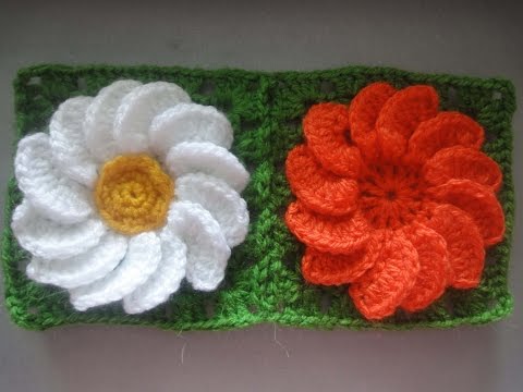 Видео: Цветок в квадрате Flower in a square Crochet