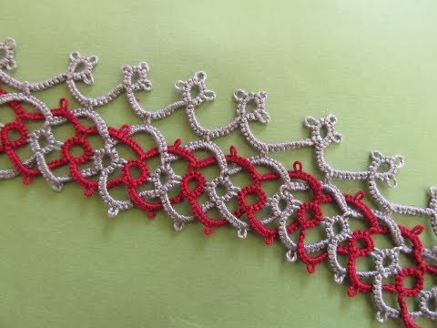 Видео: Фриволитэ иглой. 2-х цветный кельтский мотив.