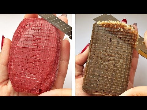 Видео: Асмр мыло резки | Удовлетворительное видео [ASMR] #89
