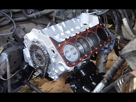 Видео: Начало сборки 5,7 Small Block Шеви установка поршней и грм