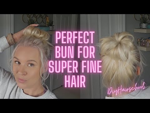 Видео: Урок по созданию простого пучка из атласной резинки | Легкая повседневная прическа для тонких волос