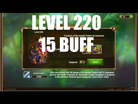 Видео: Hero Wars - Temple Guardians Boss level 220 - 15 Ancient Justice buffs only #herowars #хроникихаоса