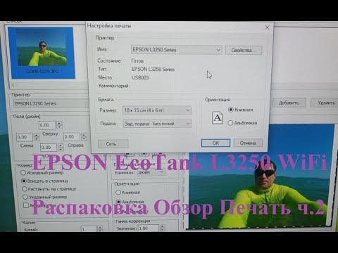Видео: EPSON EcoTank L3250 WiFi Распаковка Обзор Печать ч 2