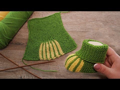 Видео: Самые легкие пинетки на двух спицах 🐸 Etsy Two needle booties