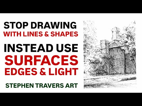 Видео: Забудьте о линиях и формах, рисуйте поверхностями, краями и светом!