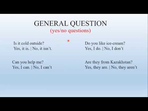 Видео: Ағылшын тілінде сұрақ түрлері. Question types