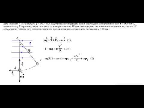 Видео: заряд на нити в эл поле