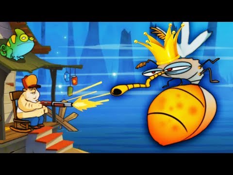 Видео: Swamp Attack ОХОТА НА КОРОЛЕВУ КОМАРОВ Весёлая игра про Атаку на болоте