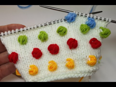Видео: №103 Узор шишечки спицами. Интересный и быстрый вариант провязывания