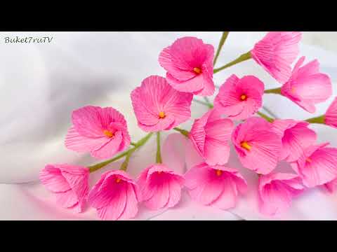 Видео: Маленькие цветы из остатков гофрированной бумаги. Простой способ. diy paper flowers