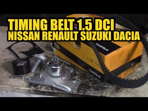 Видео: Как заменить ремень ГРМ и водяной насос 1.5 DCI Nissan Renault Suzuki Dacia