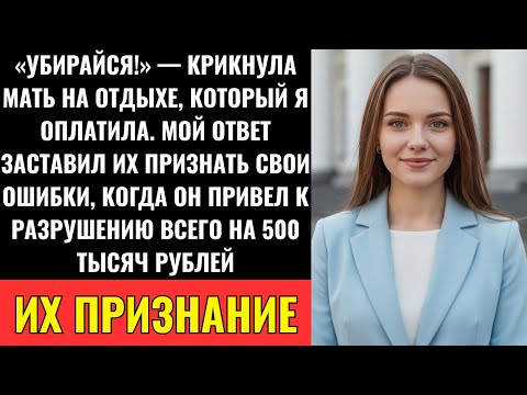 Видео: «Убирайся!» — Крикнула Мать На Отдыхе, Что Я Оплатила. Мой Ответ Заставил Их Горько Пожалеть.