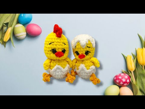 Видео: 🐣 Пасхальный цыпленок в скорлупке крючком | Цыпа плюшевая  крючком Мастер Класс