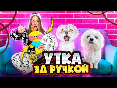 Видео: СДЕЛАЛИ УТКУ ЛАЛАФАН 3Д РУЧКОЙ! 24 ЧАСА НА ДИВАНЕ С КОТАМИ И СОБАКОЙ
