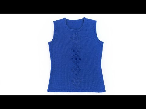 Видео: Вязаный жилет для девочки . Knit vest for girls