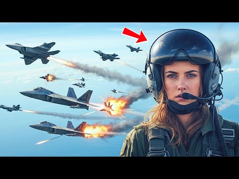 Видео: 40 вражеских самолетов атаковали базу — затем женщина-пилот F-22 предприняла быстрые действия и...