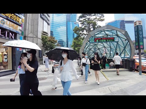 Видео: 4K Дневная прогулка по Сеулу🚶🌞 - Районная аллея станции Каннам (июль 2021 г.) (EP.152)