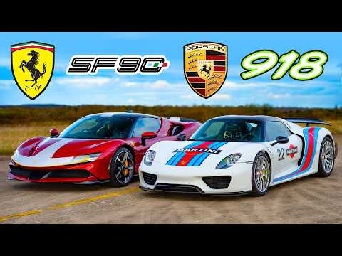 Видео: Кто победит в заезде: Ferrari SF90 или же Porsche 918 Spyder?